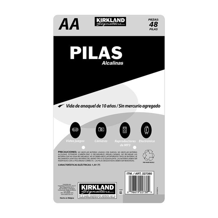 Kirkland Signature, Pilas Alcalinas AA de 48 piezas — Imagen 2 de 3