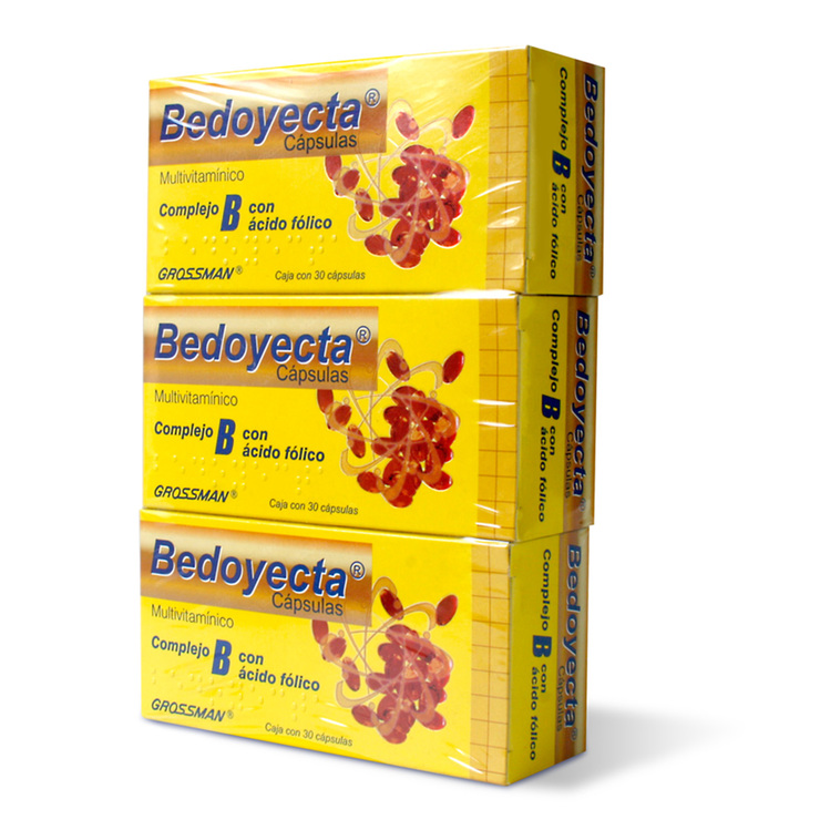 Bedoyecta Complejo B Ácido Fólico Vitamina C y Rutina Paquete con 3 Cajas de 30 cápsulas c/u — Imagen 1 de 2