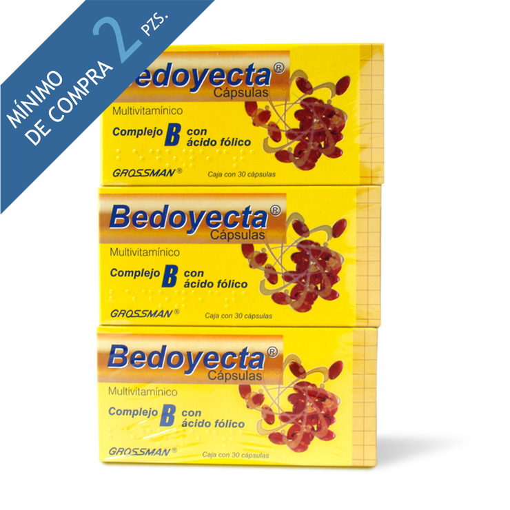 Bedoyecta Complejo B Ácido Fólico Vitamina C y Rutina Paquete con 3 Cajas de 30 cápsulas c/u — Imagen 2 de 2