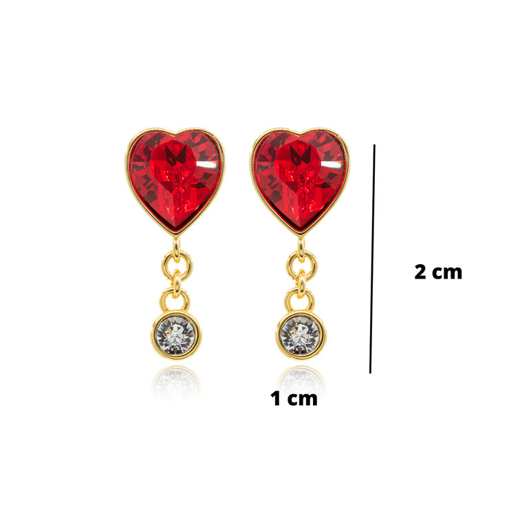 Mayfer,  Juego de Collar y Aretes, Dije de Corazón, Cristal Austríaco — Imagen 3 de 4