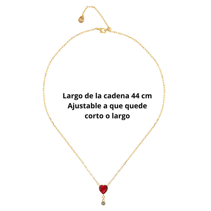 Mayfer,  Juego de Collar y Aretes, Dije de Corazón, Cristal Austríaco — Imagen 4 de 4