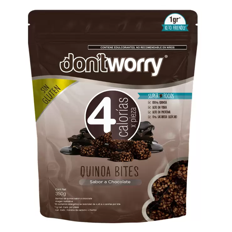 Don't Worry Quinoa Bites Sabor Chocolate sin Gluten 350 g — Imagen 1 de 2