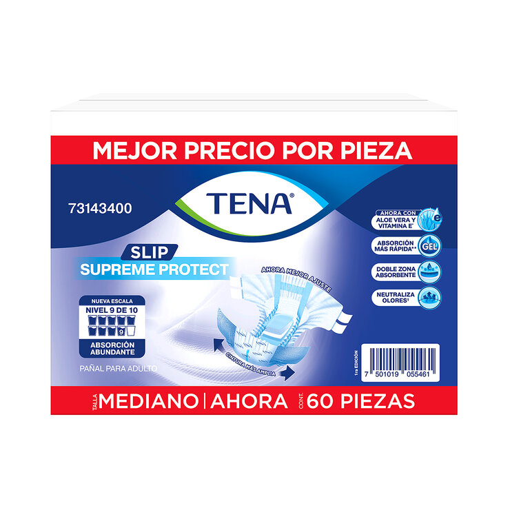 Tena Slip Supreme Mediano 60 pzas — Imagen 1 de 2