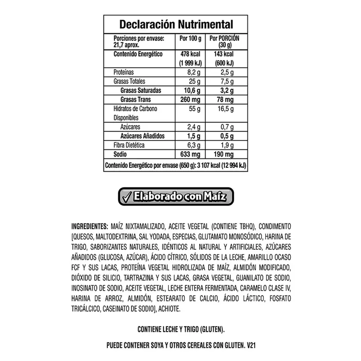 Doritos Nacho Botana de Maíz Sabor Queso y Chile 650 g — Imagen 2 de 4