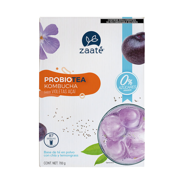 Zaaté Té Verde Kombucha Violetas Acai y Chía sin Azúcar 700 g — Imagen 1 de 4