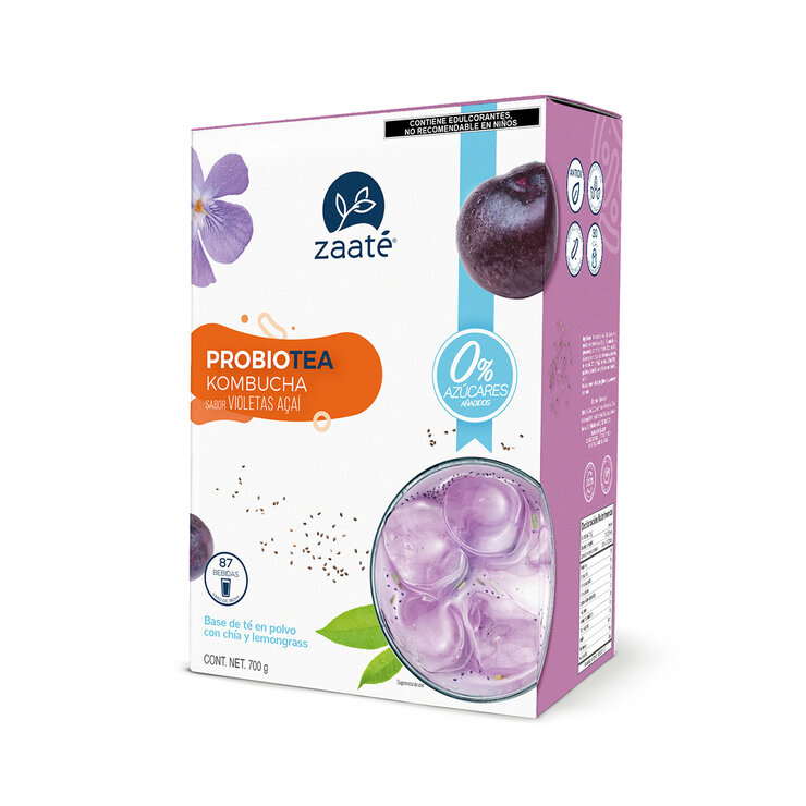 Zaaté Té Verde Kombucha Violetas Acai y Chía sin Azúcar 700 g — Imagen 3 de 4
