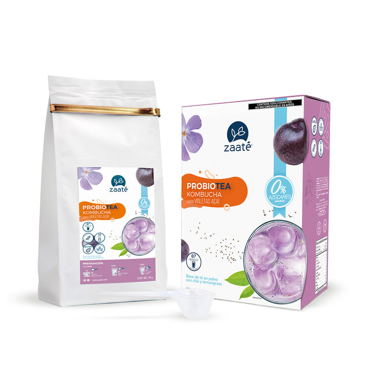 Zaaté Té Verde Kombucha Violetas Acai y Chía sin Azúcar 700 g — Imagen 4 de 4