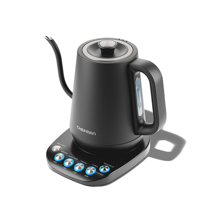 Chefman, Hervidor eléctrico con cuello curvo, Acero inoxidable — Imagen 1 de 4