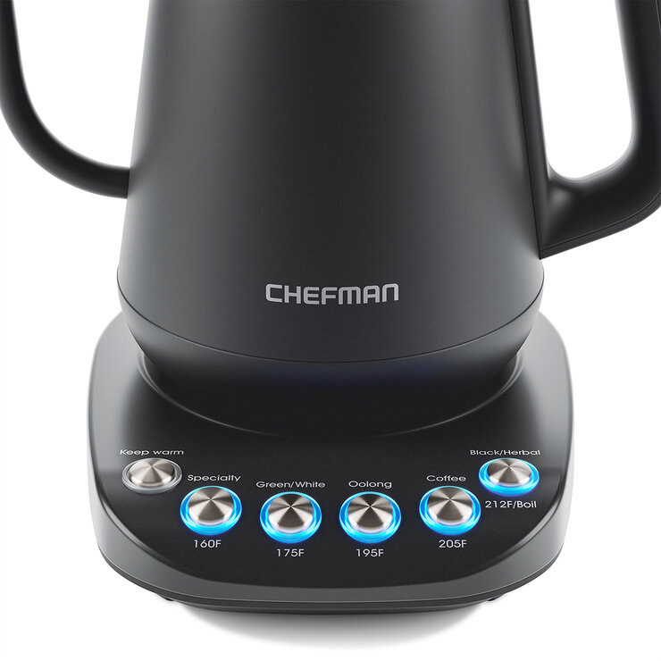 Chefman, Hervidor eléctrico con cuello curvo, Acero inoxidable — Imagen 2 de 4