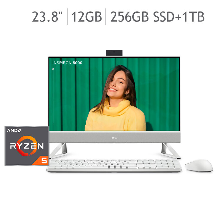Dell AIO Inspiron 23" 5415 AMD Ryzen™ 5, 12 GB RAM, 256G SSD + 1TB HDD, FHD, Windows 11 — Imagen 1 de 4