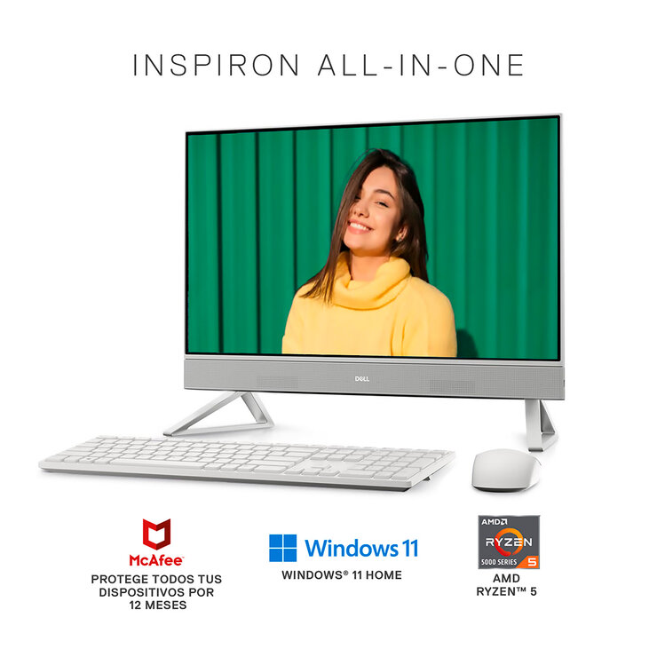 Dell AIO Inspiron 23" 5415 AMD Ryzen™ 5, 12 GB RAM, 256G SSD + 1TB HDD, FHD, Windows 11 — Imagen 2 de 4