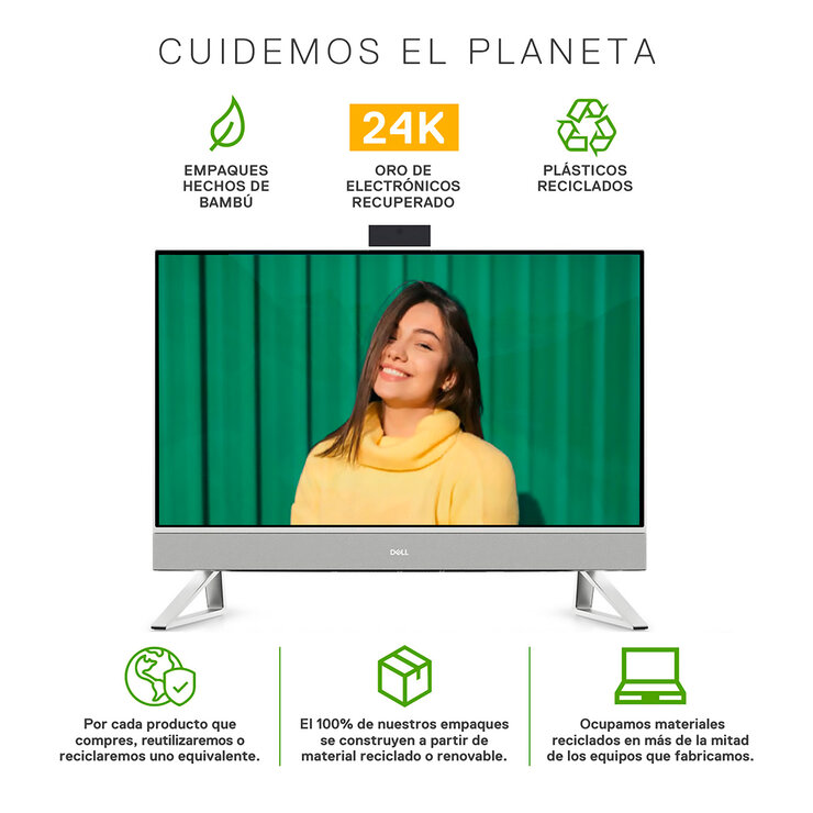 Dell AIO Inspiron 23" 5415 AMD Ryzen™ 5, 12 GB RAM, 256G SSD + 1TB HDD, FHD, Windows 11 — Imagen 4 de 4