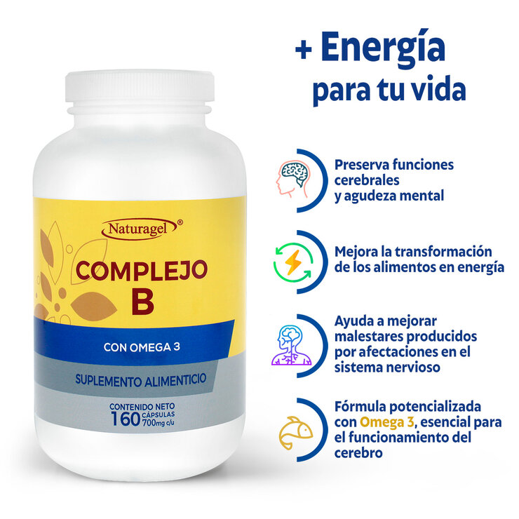 Naturagel Complejo B con Omega 3 160 Cápsulas — Imagen 4 de 4