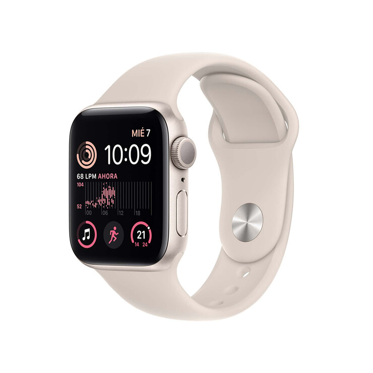 Apple Watch SE (GPS) Caja de Aluminio Blanco Estrella 40mm con correa deportiva color blanco estrella   — Imagen 1 de 4