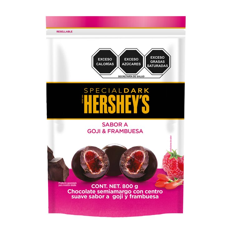 Hersheys Chocolate Semiamargo Sabor a Goji & Frambuesa 800 g — Imagen 1 de 3