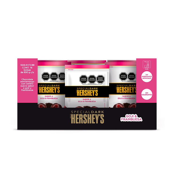 Hersheys Chocolate Semiamargo Sabor a Goji & Frambuesa 800 g — Imagen 2 de 3