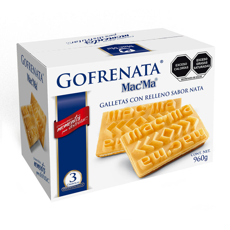 Mac'Ma Galletas con Rellleno Sabor Nata 960 g — Imagen 1 de 3