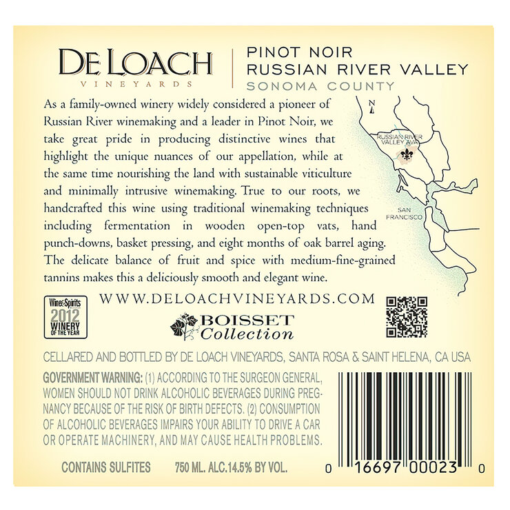 Vino Tinto De Loach Russian River 750ml — Imagen 2 de 3