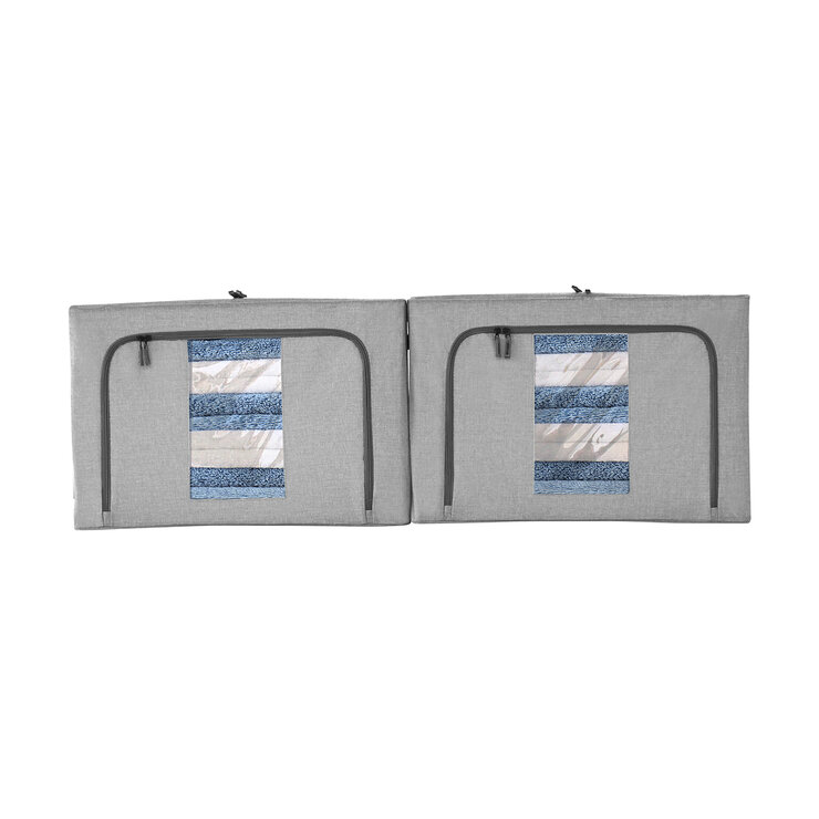 AG Box, Set de 2 Cajas Flexibles de Almacenamiento Grises — Imagen 2 de 4
