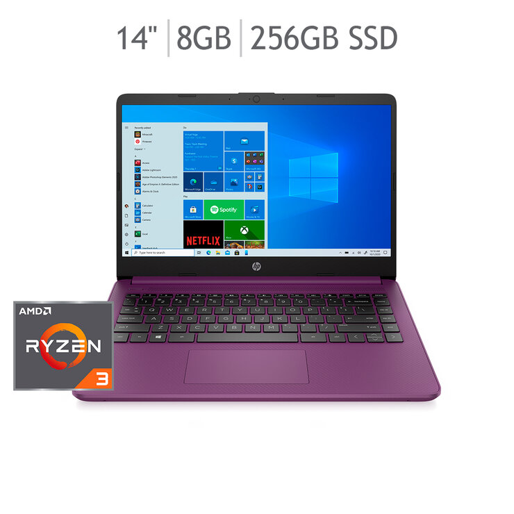 Laptop  HP 14-fq1005la, AMD Ryzen 3, 8 GB RAM , 256 GB SSD, 14 , FHD, Windows 11 Home — Imagen 1 de 4