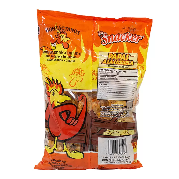 Snacker Papas a la Cazuela con Chile de Árbol 500 g — Imagen 3 de 3
