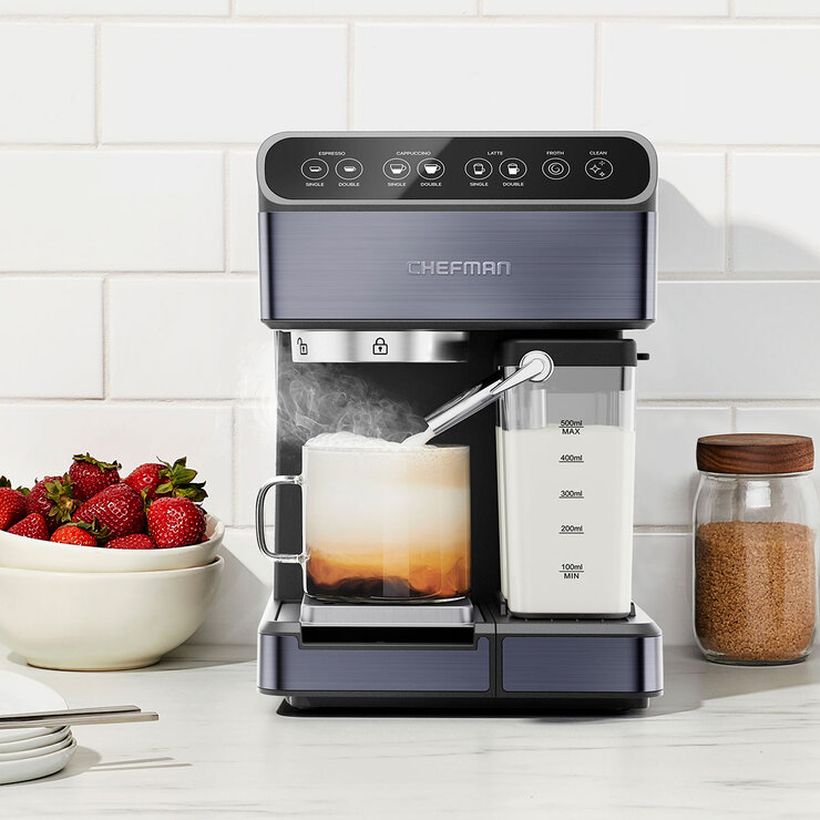 Chefman, Máquina Espresso 6 en 1, Programable de 1.8L (café de grano & cápsulas compatibles de Nespresso) — Imagen 3 de 4