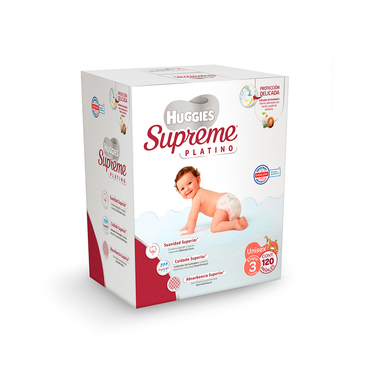 Huggies Supreme Platino Pañales Etapa 3, 120 pzas — Imagen 1 de 3