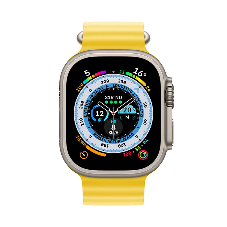 Apple Watch Ultra (GPS + Celular) Caja de titanio 49 mm con correa Ocean Amarillo — Imagen 2 de 4