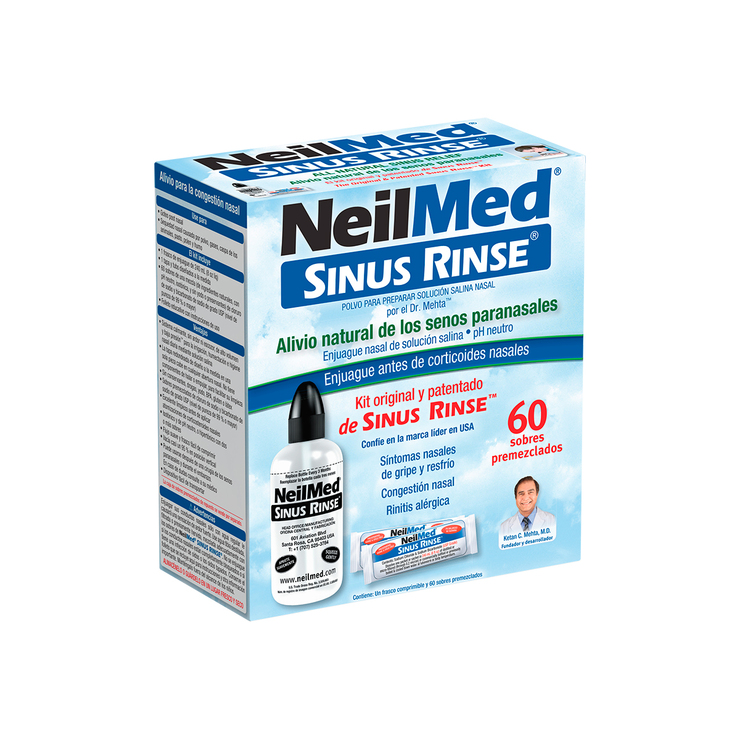 NeilMed Sinus Rinse Enjuage Nasal  de Solución Salina 60 Sobres.