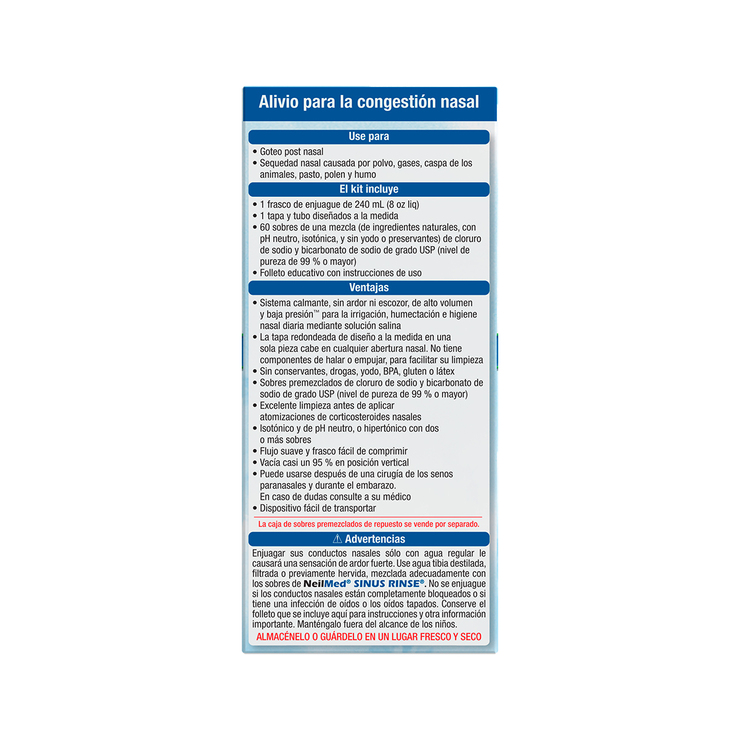 NeilMed Sinus Rinse Enjuage Nasal  de Solución Salina 60 Sobres. — Imagen 3 de 4