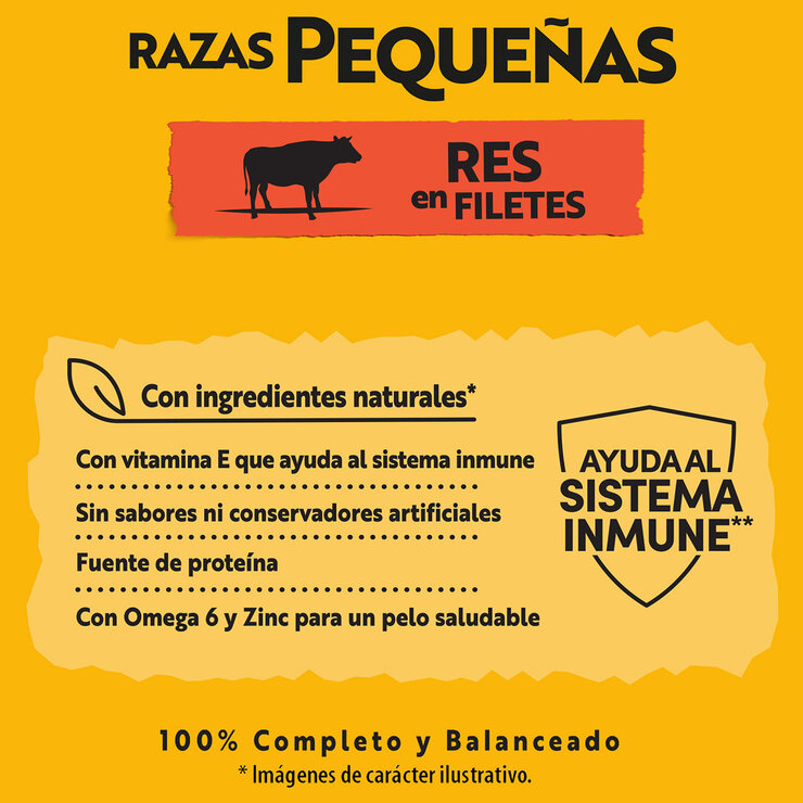 Pedigree Alimento Para Perros Adultos Razas Pequeñas, Sabor Res 100 gr, Paquete De 24 Sobres — Imagen 4 de 4