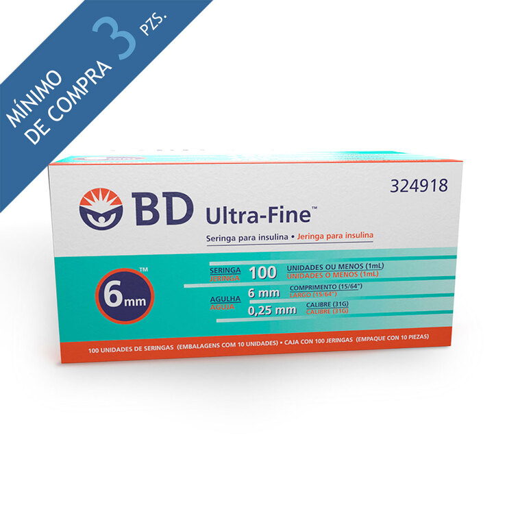BD Jeringa Uf 1ml 31G6mm c/100 Autocontenida