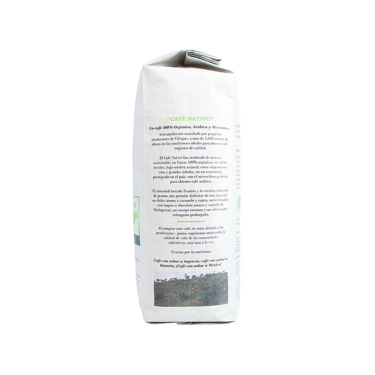 The Coffee Farmer’s Co-op Café Nativo 100% Orgánico Tostado Francés Grano Entero 1 Kg — Imagen 3 de 4
