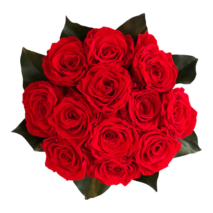 Mina'an Flor Eterna, Arreglo Con 12 Rosas Preservadas Color Rojas — Imagen 3 de 3