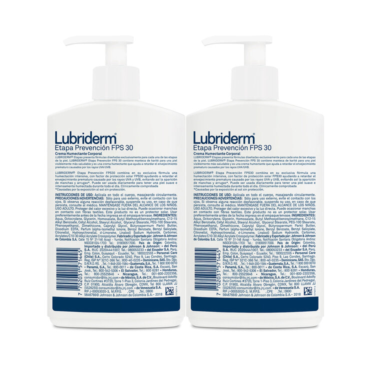 Crema Corporal LUBRIDERM Prevención FPS30 946ml 2Pack — Imagen 2 de 4