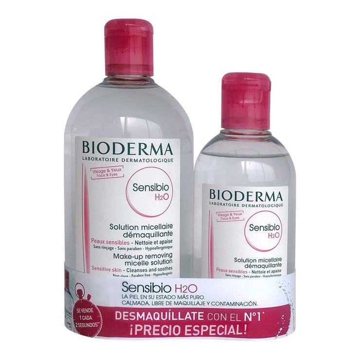 Bioderma Kit Loción Desmaquillante Sensibio H2O 500ml+250ml