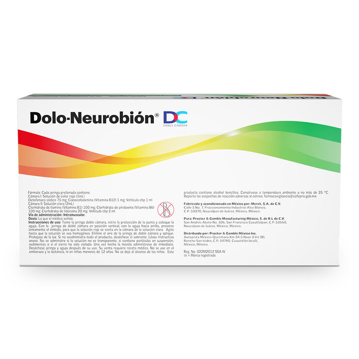 Dolo-Neurobión DC Inyectable con 3 jeringas prellenadas de 3ml — Imagen 2 de 2