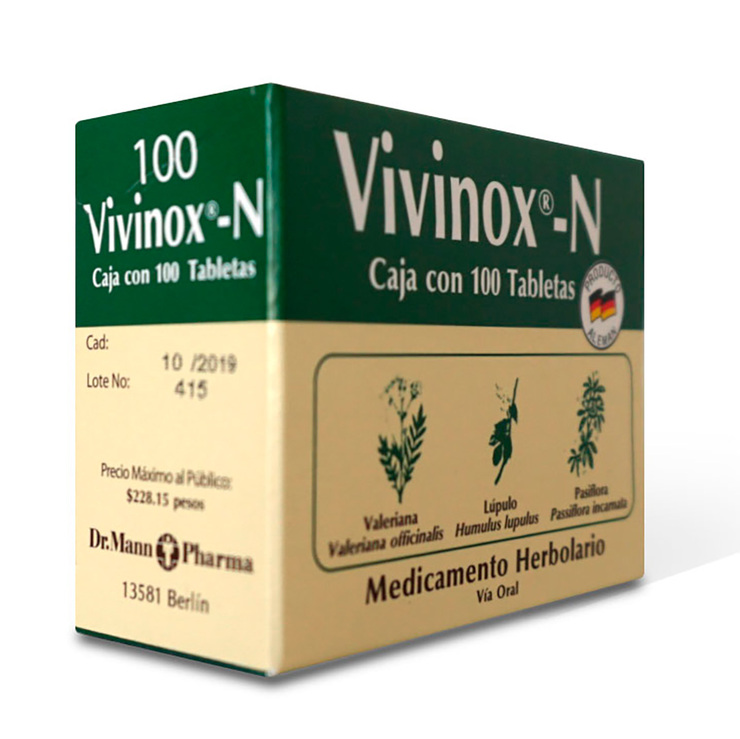 Vivinox N Valeriana 2 Cajas con 100 Tabletas c/u — Imagen 2 de 3