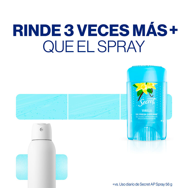 Secret Antitranspirante en Gel de Vainilla 6pz de 45gr  — Imagen 3 de 4
