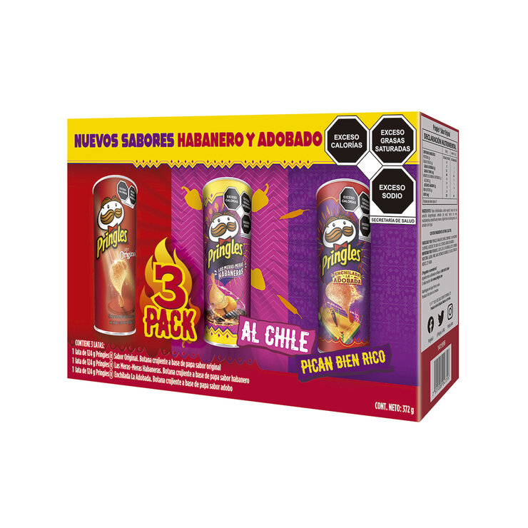 Pringles Papas Surtidas 3 pzas de 124 g — Imagen 1 de 3