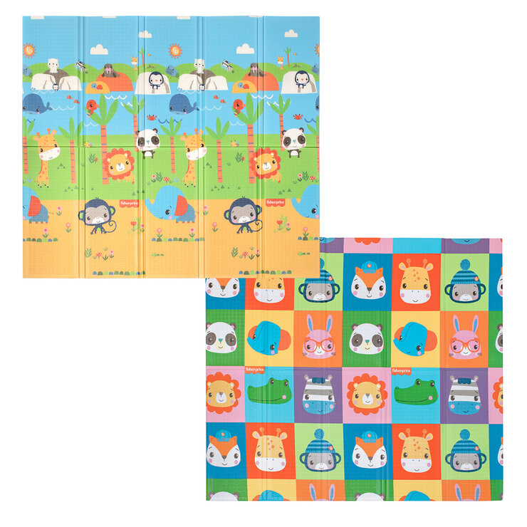 Fisher Price, Tapete de Juego Portátil de Doble Vista Zoológico Feliz — Imagen 1 de 4