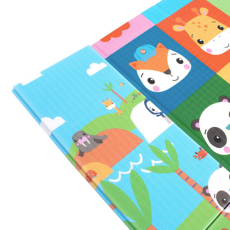 Fisher Price, Tapete de Juego Portátil de Doble Vista Zoológico Feliz — Imagen 2 de 4