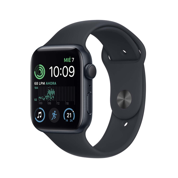 Apple Watch SE (GPS) Caja de Aluminio Medianoche 44mm con correa deportiva color medianoche   — Imagen 1 de 4