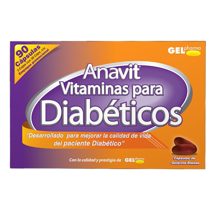 Anavit Vitaminas para Diabéticos 90 cápsulas — Imagen 1 de 2