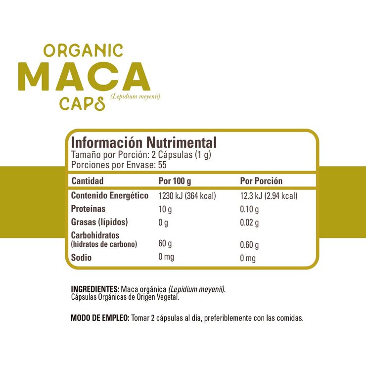 Organic Side Maca 110 Cápsulas — Imagen 2 de 2