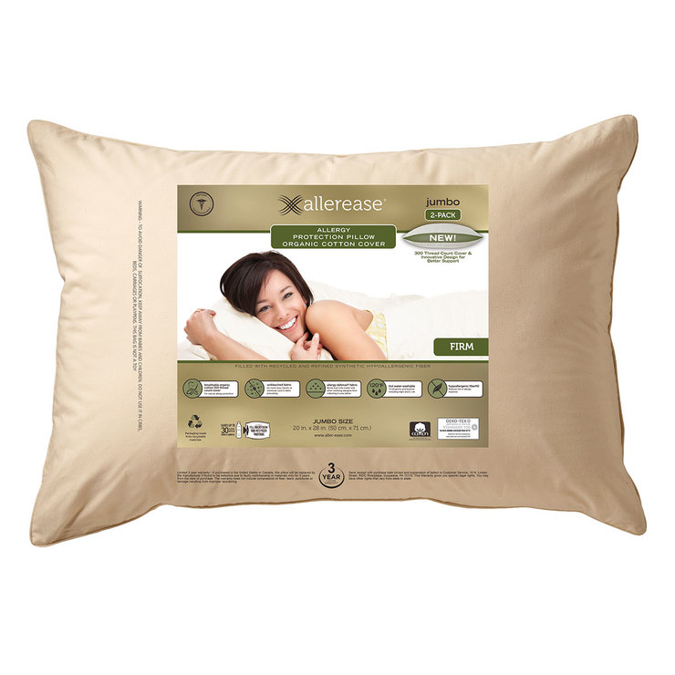AllerEase Almohada Jumbo con Funda Organica, 2 piezas — Imagen 1 de 2