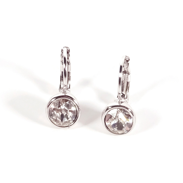 Mayfer, Arete Tipo Huggie de Metal con Cristal Austríaco — Imagen 1 de 3