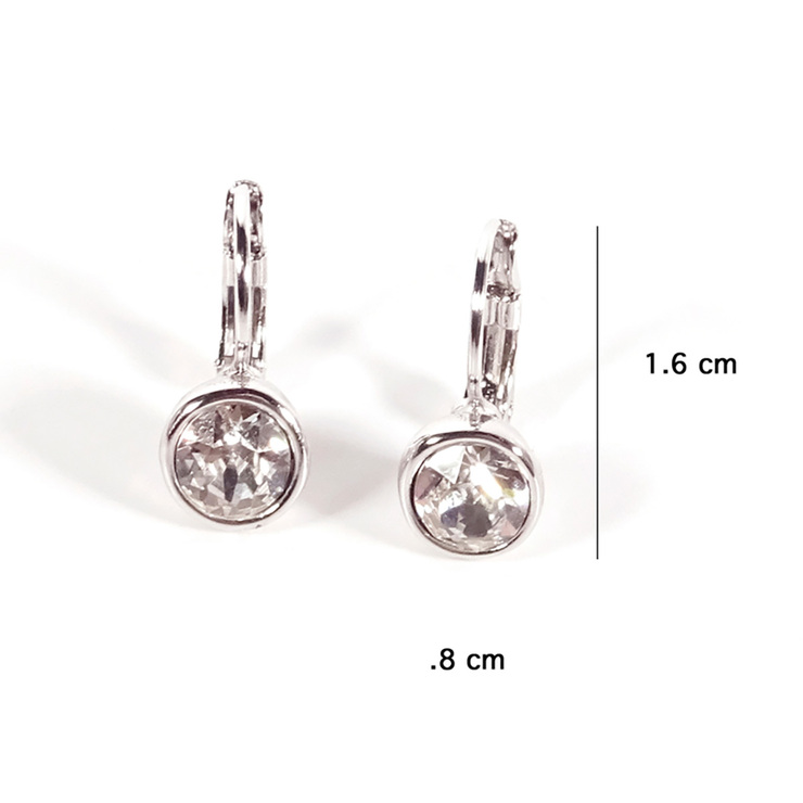 Mayfer, Arete Tipo Huggie de Metal con Cristal Austríaco — Imagen 3 de 3