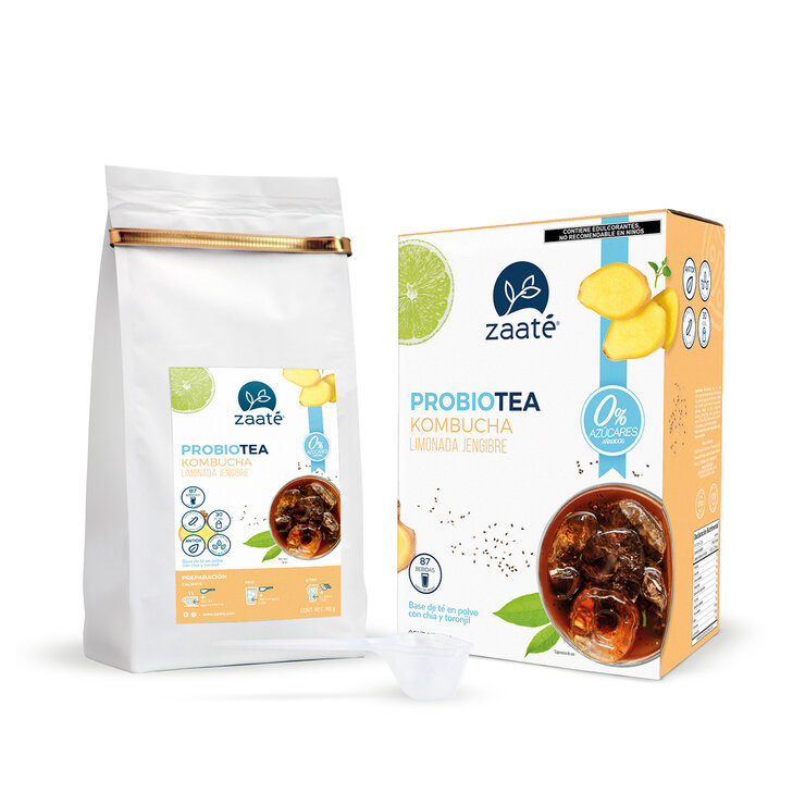 Zaaté Té Verde Kombucha Limonada Jengibre sin Azúcar 700 g — Imagen 2 de 4
