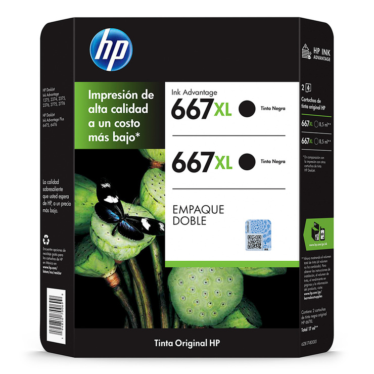 HP667 XL Cartucho de Tinta Negro  — Imagen 1 de 2